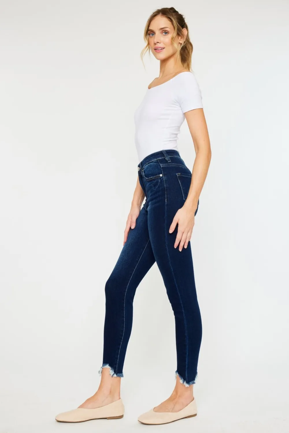 Full Size High Rise Frayed Ankle Skinny Jeans, image 2