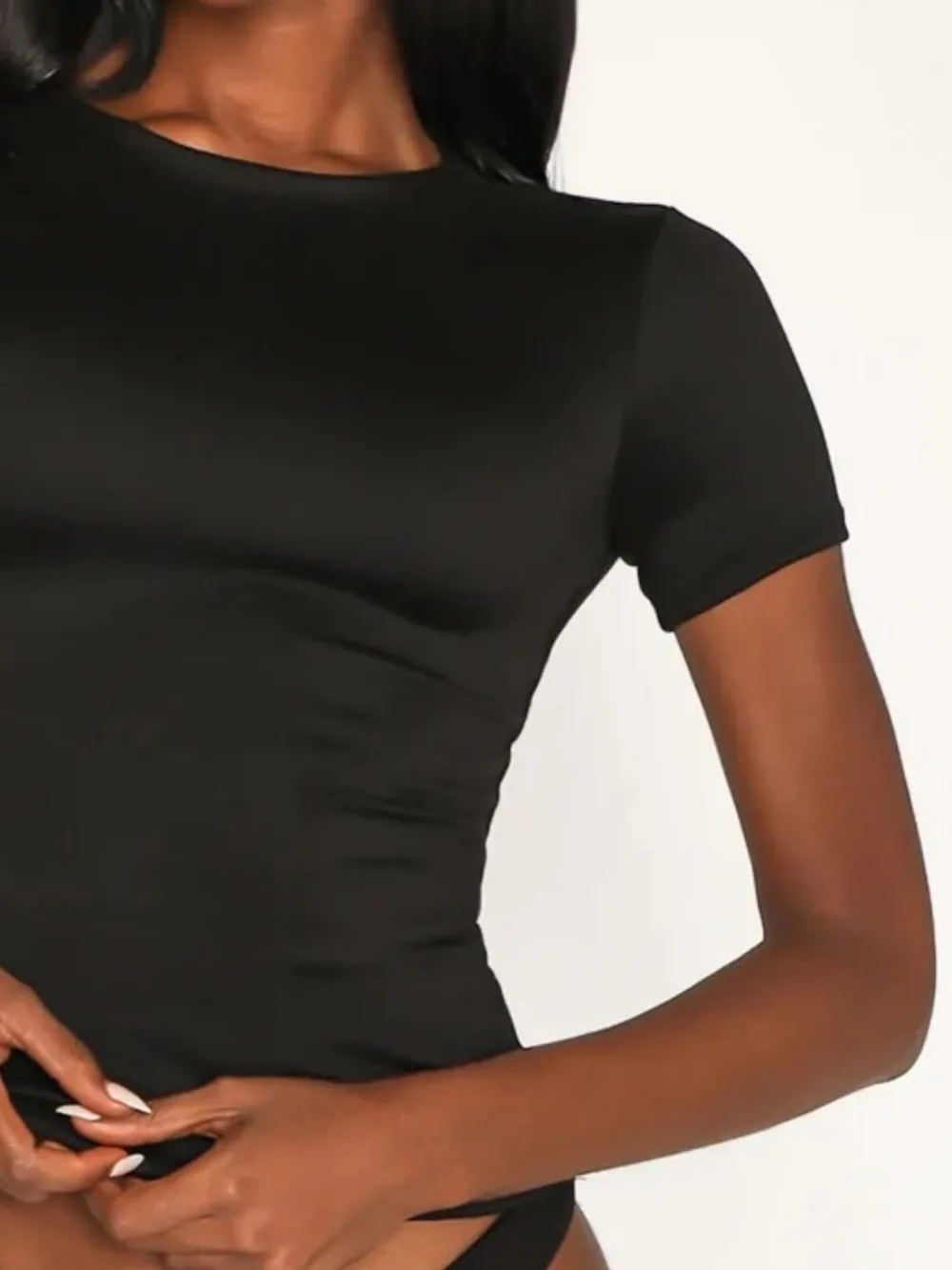 Round Neck Short Sleeve Swim Top, image 2