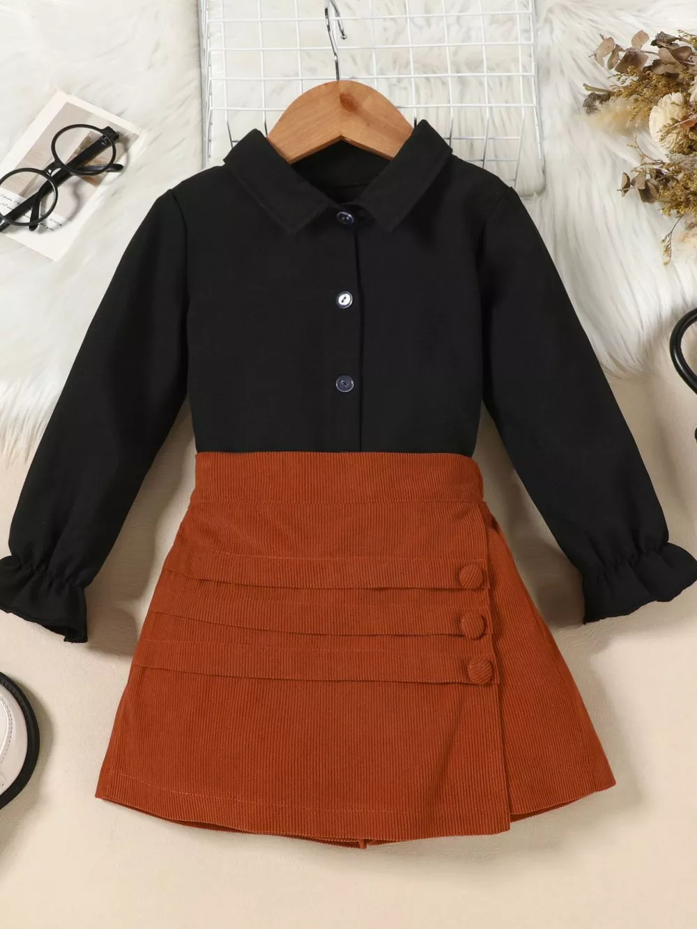Children's Flounce Sleeve Shirt and Skort Set, image 2