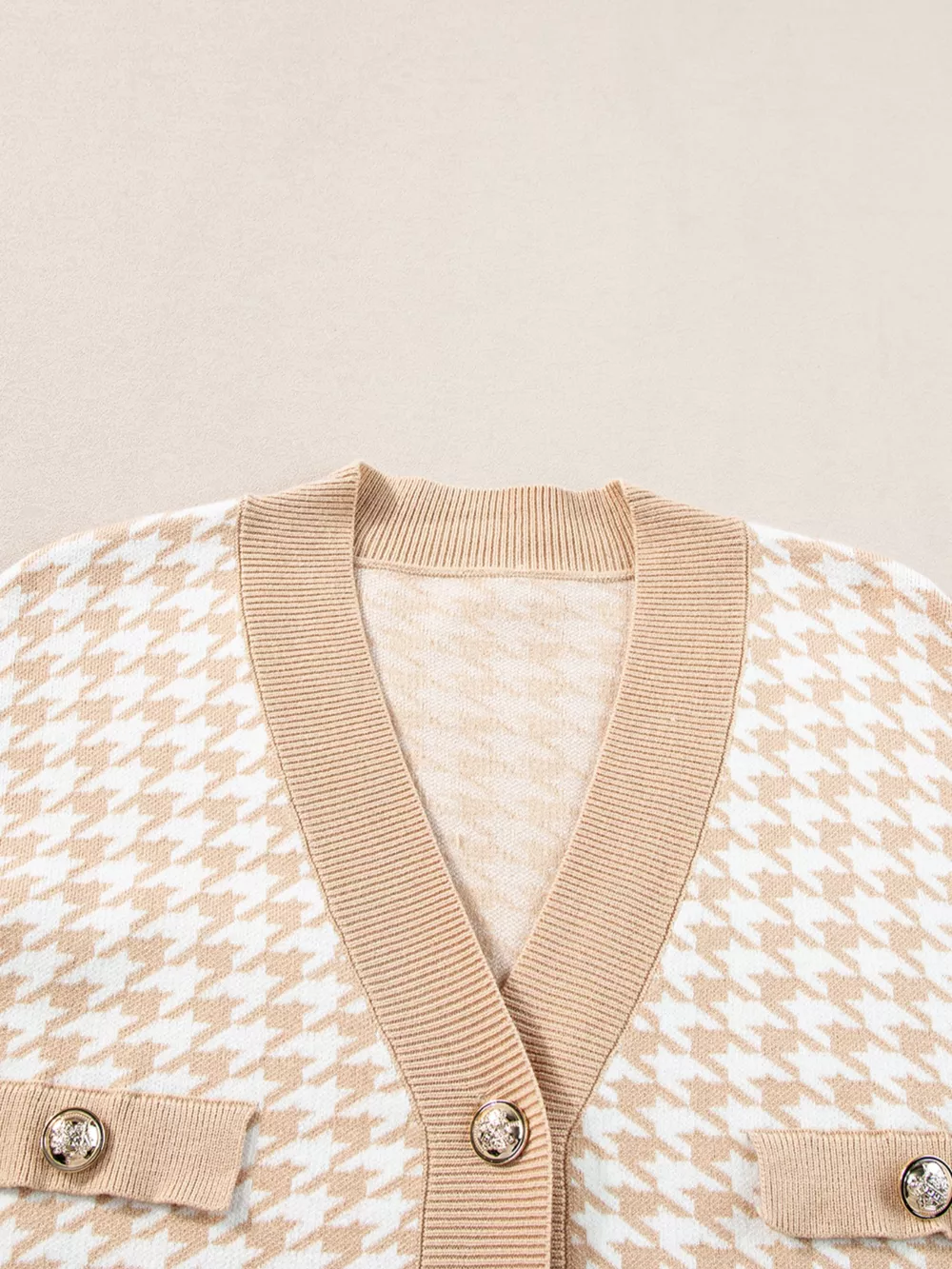 Contrast Edge Metal Button Slim Cardigan with Pockets, image 10
