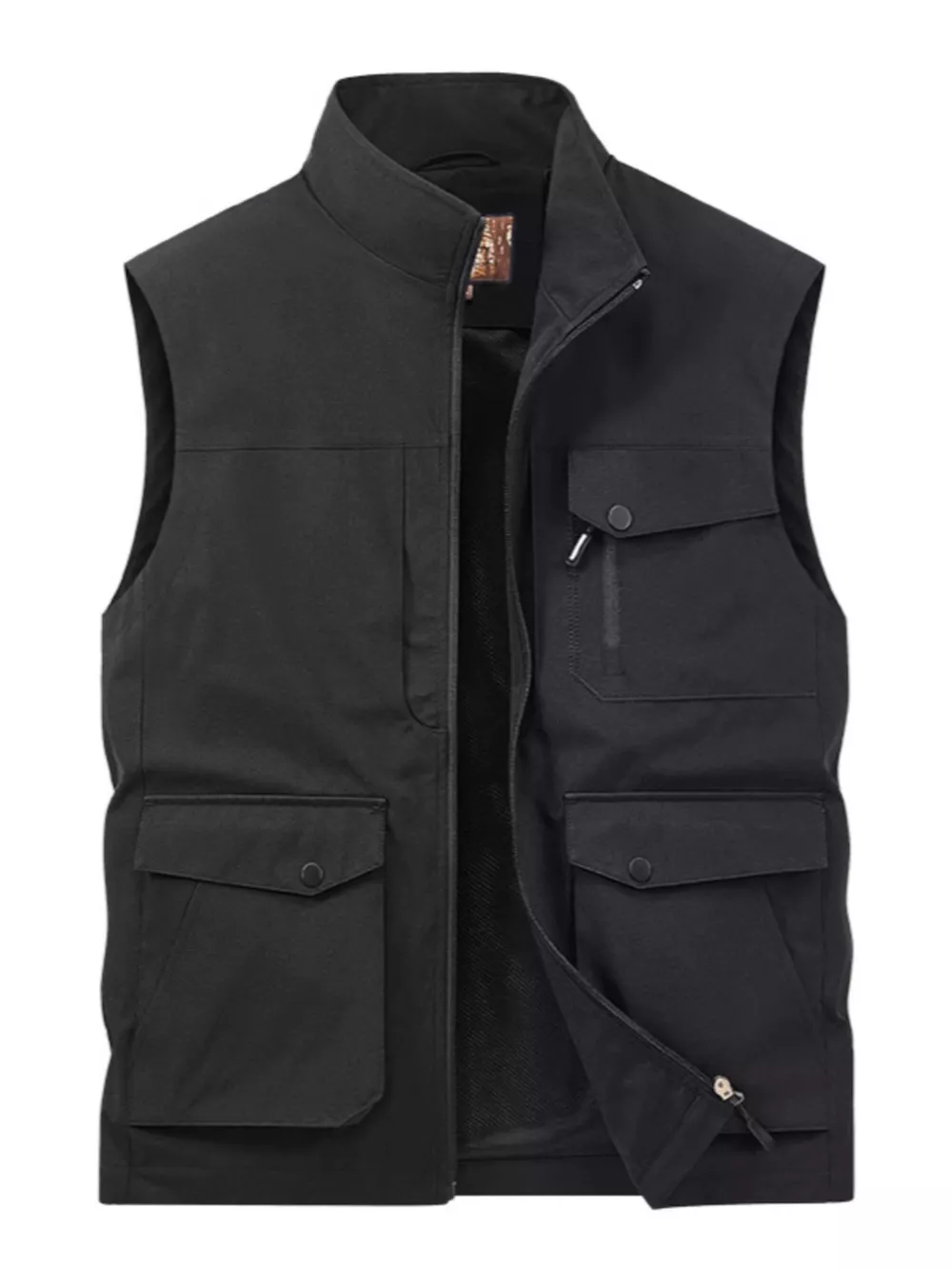 Men's Plus Size Zip Up Multi-Pocket Outdoor Vest, image 4