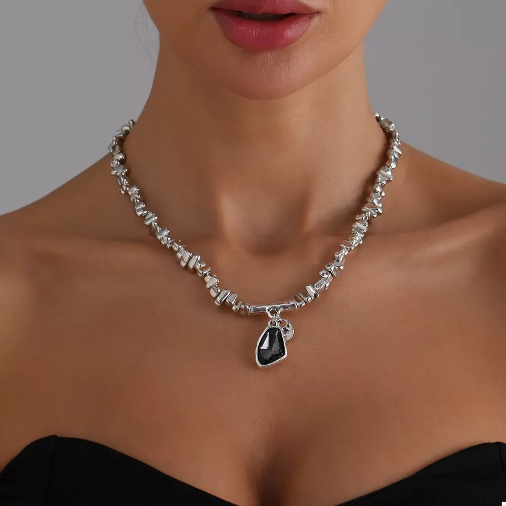 Silver-Plated Minimalist Pendant Necklace