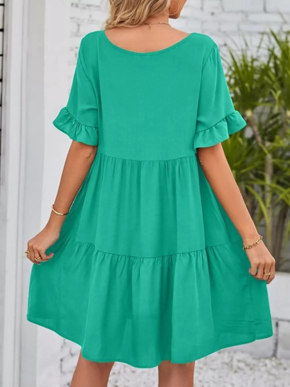 Ruffled Sleeve Tiered Mini Dress, image 18