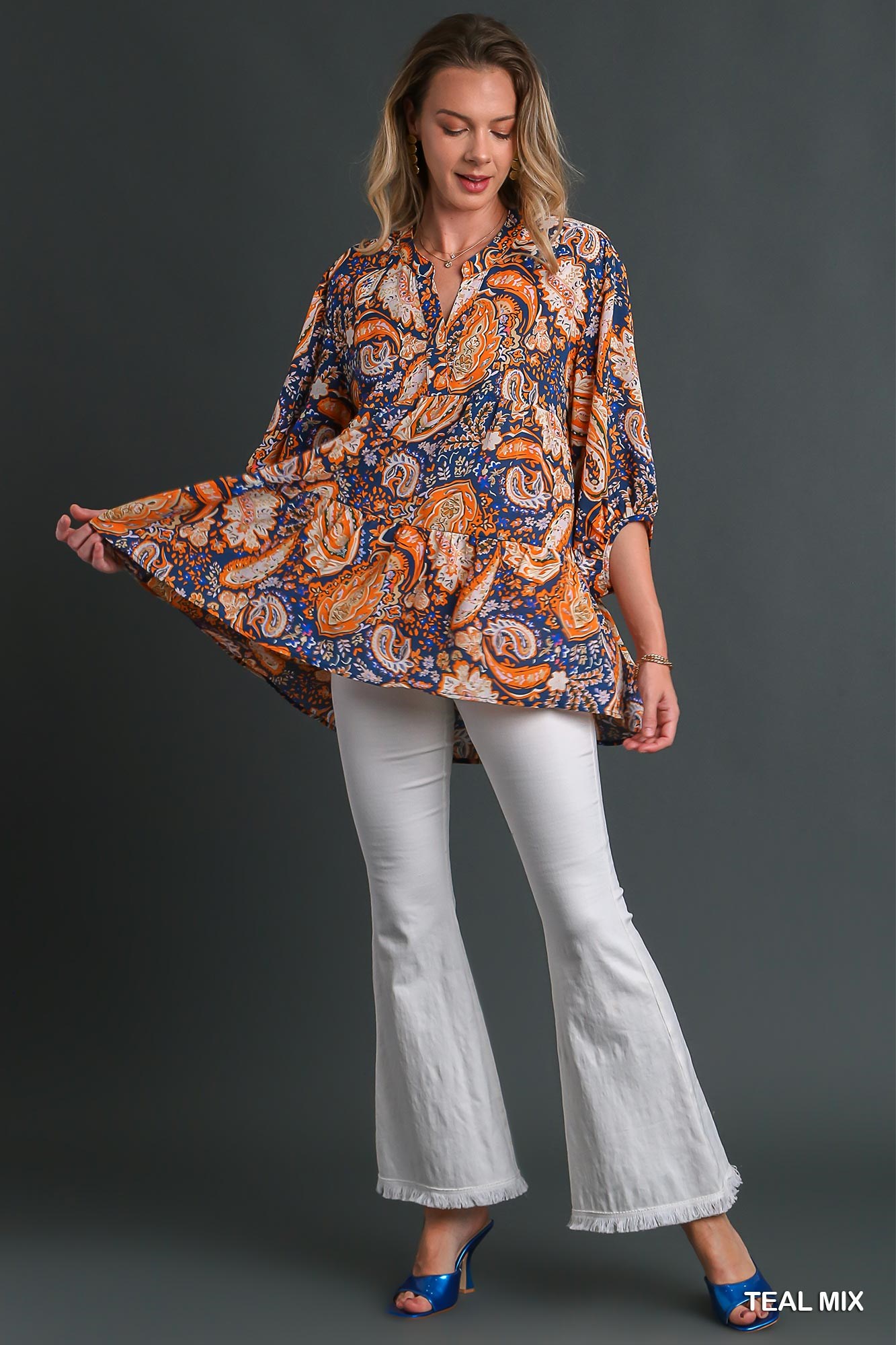 Mix Paisley Boho Tunic Blouse, image 2