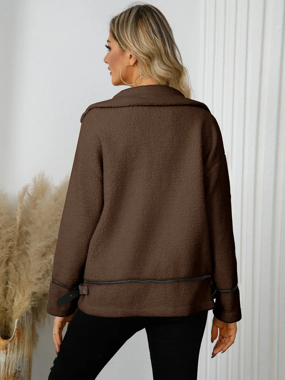 Pocketed Button Down Collared Neck Jacket, image 18