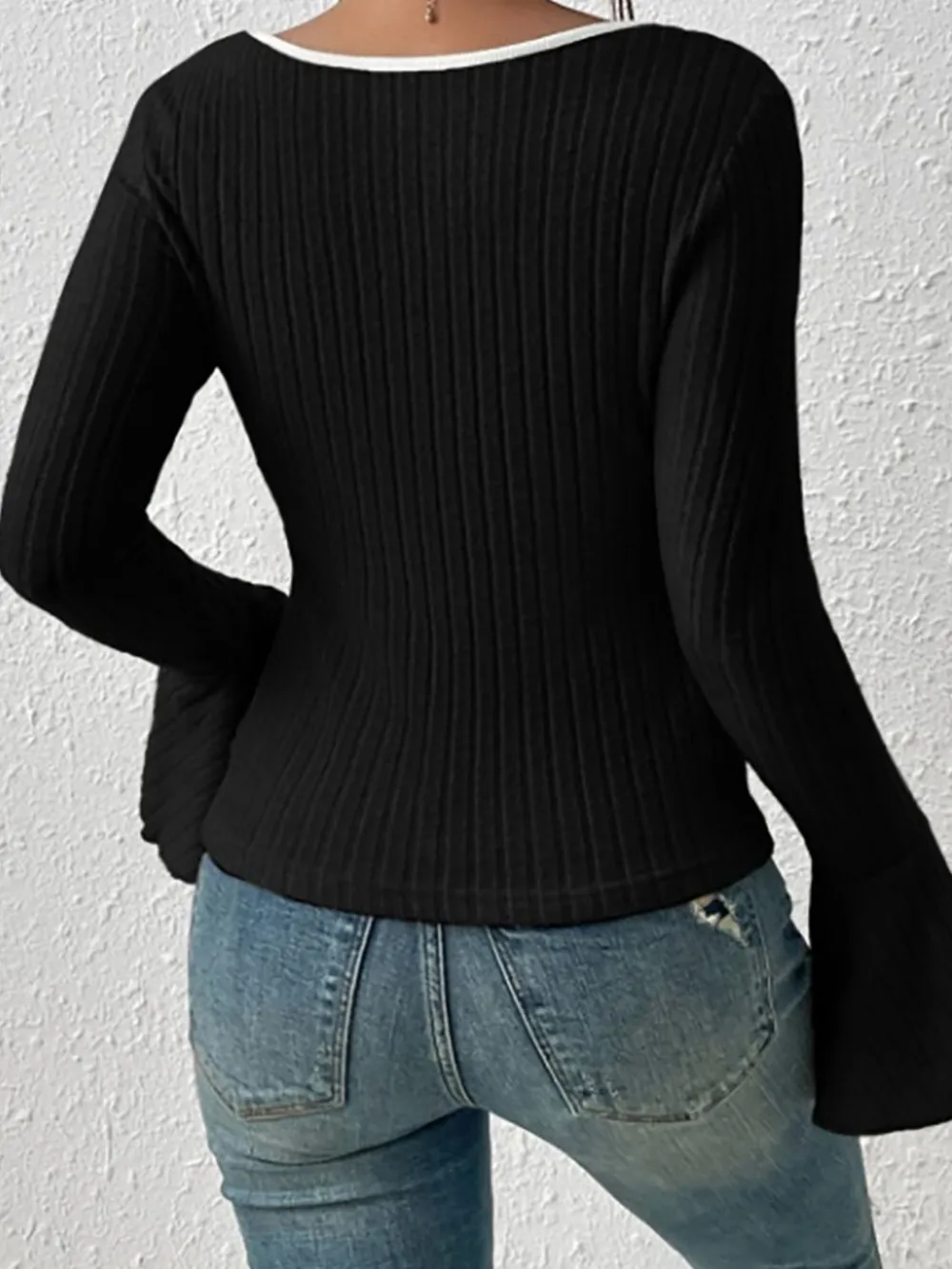 Scoop Neck Long Sleeve T-Shirt, image 2