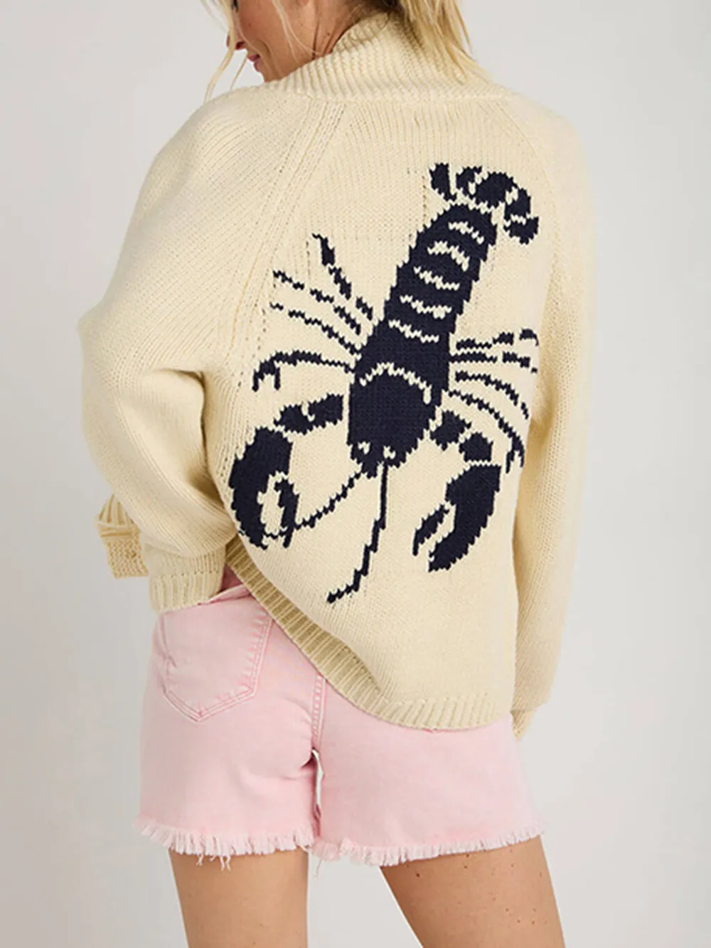 Lobster Button Up Long Sleeve Cardigan, image 2