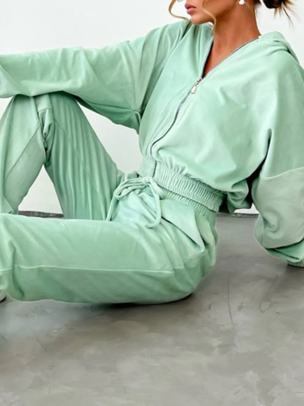 Zip Up Long Sleeve Top and Pants Set, image 7