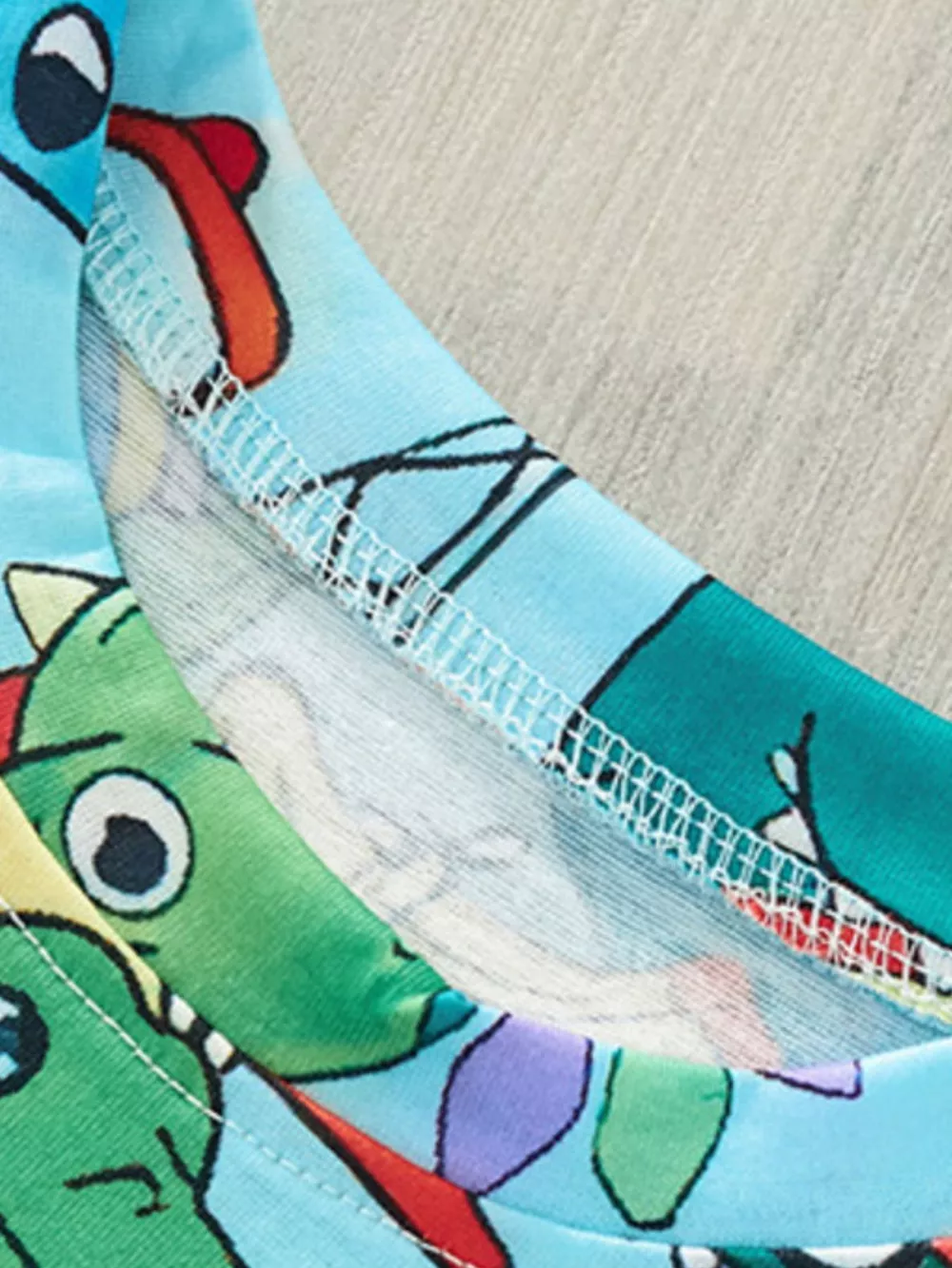 Children's Cartoon Dinosaur Print Tee and Shorts Set, image 2