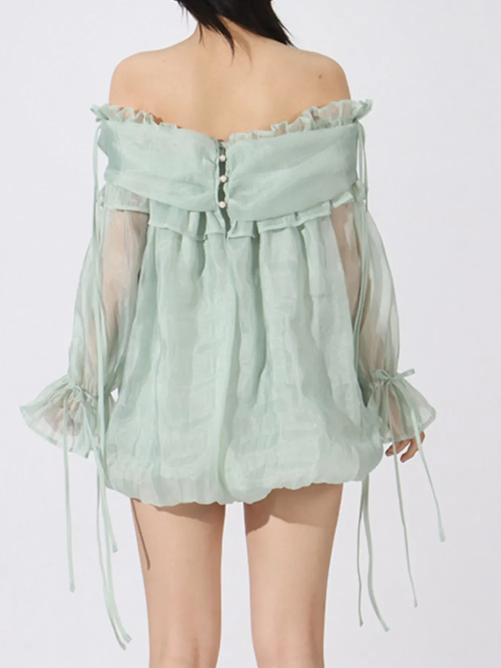 Ruffled Off-Shoulder Flounce Sleeve Blouse, image 12