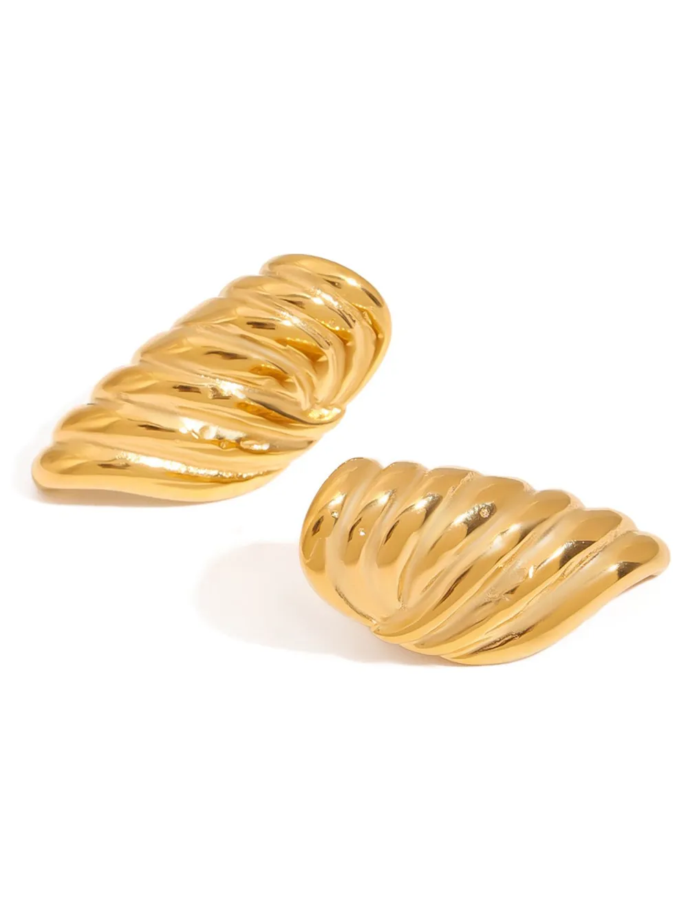 18K Gold-Plated Angel Wing Stud Earrings, image 4