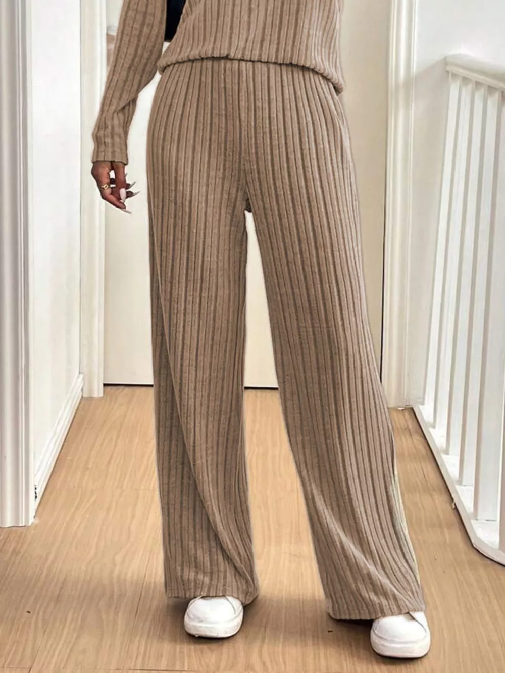 Button Detail Long Sleeve Top and Pants Set, image 10
