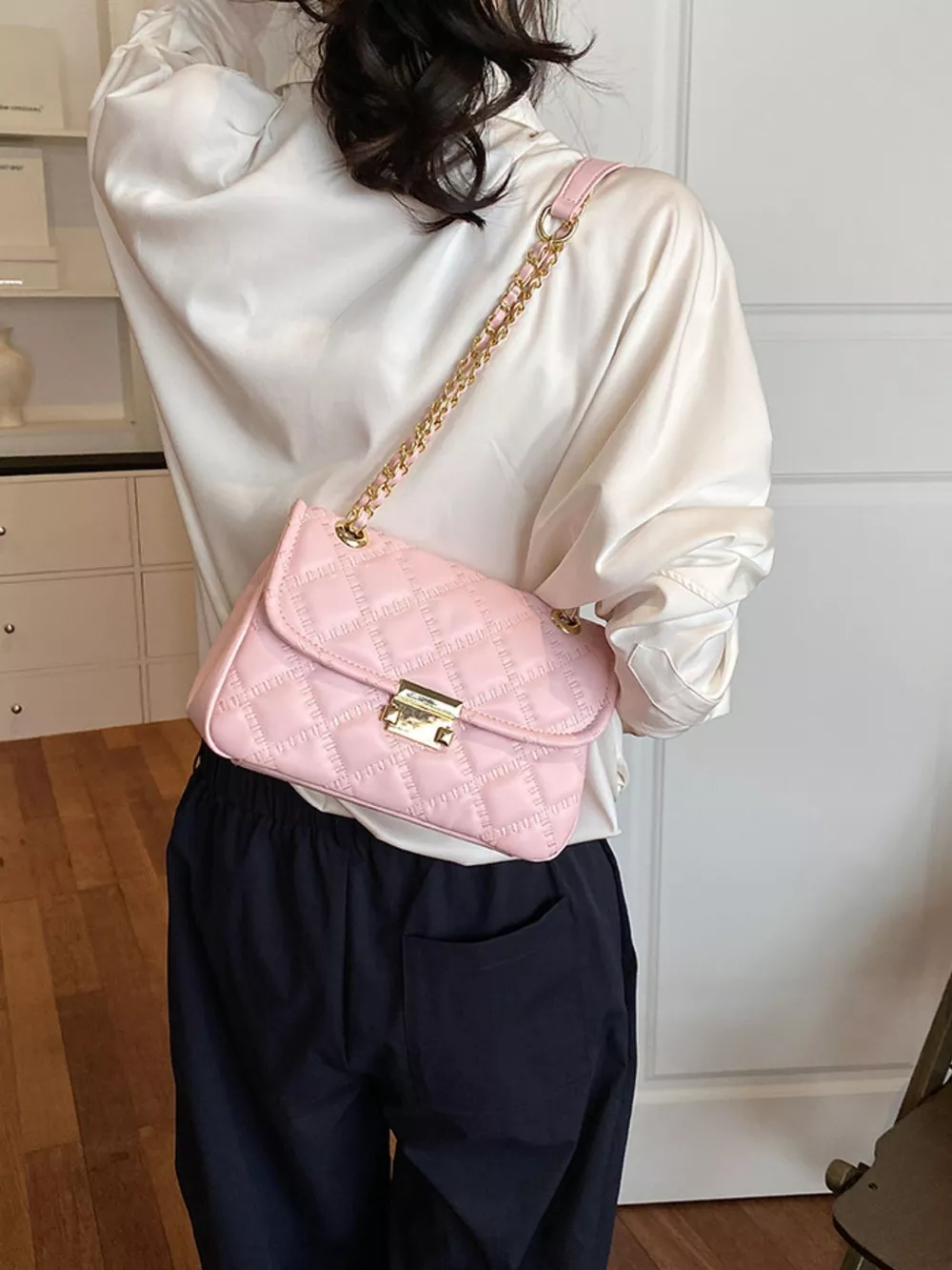 Quilted Chain Crossbody Bag, image 6