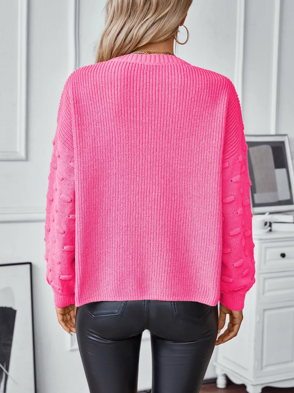 Pocket Detail Round Neck Sweater, image 2
