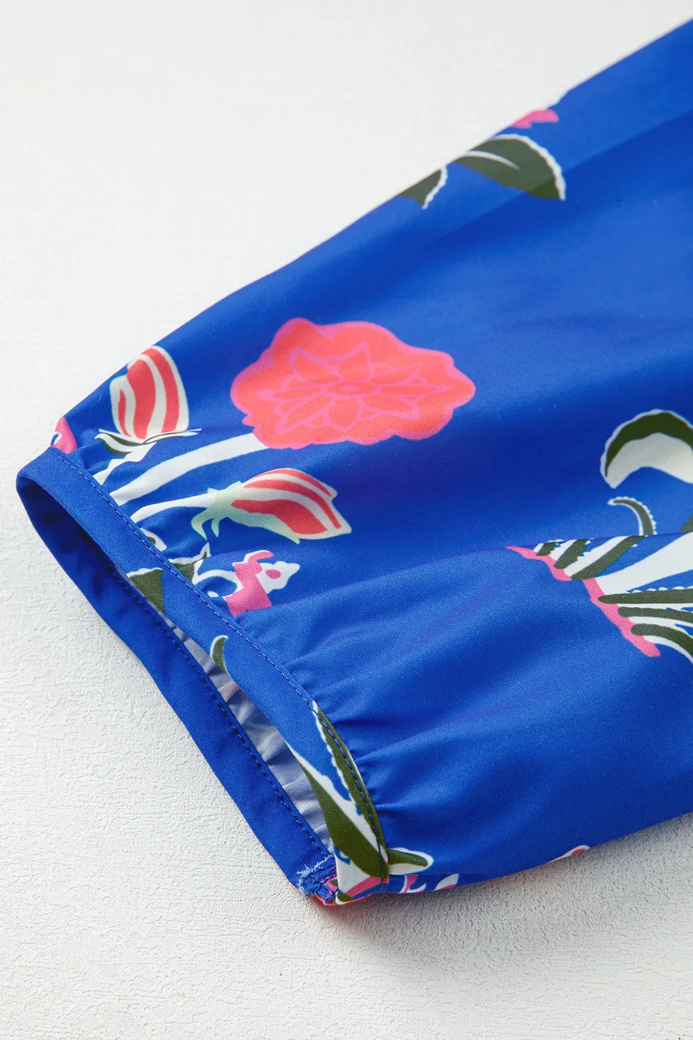 Floral Print Long Sleeve Ruffle Hem Dress, image 2