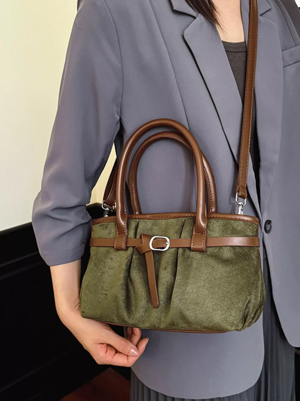 Vintage Ruched Crossbody Bag, image 2