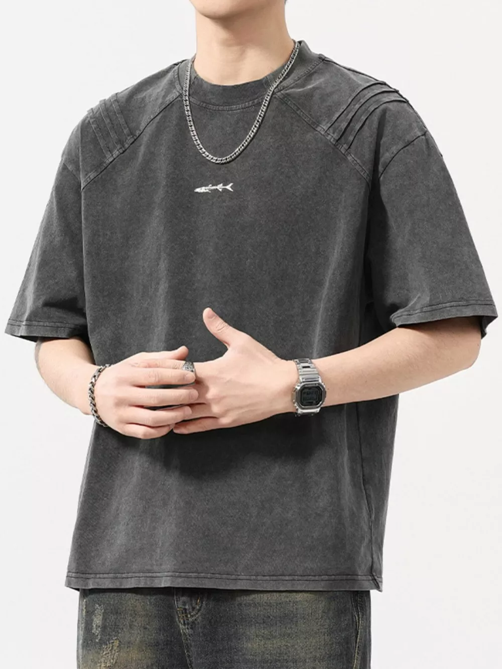 Men's Plus Size Round Neck Short Sleeve T-Shirt, image 3