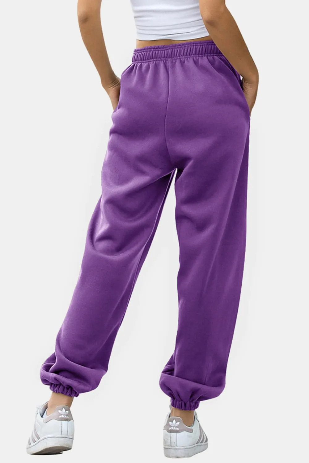 Elastic Waist Joggers with Pockets, image 17