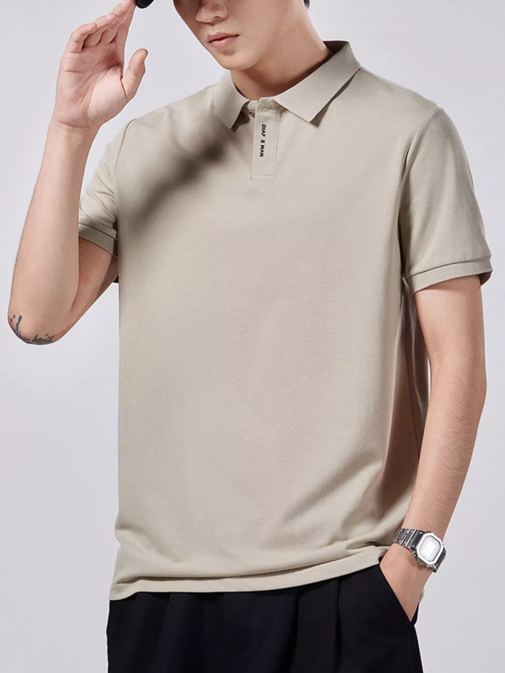 Men's Plus Size Collared Neck Short Sleeve Polo, image 2