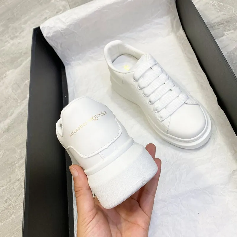 PU Leather Lace Up Round Toe Platform Sneakers, image 2