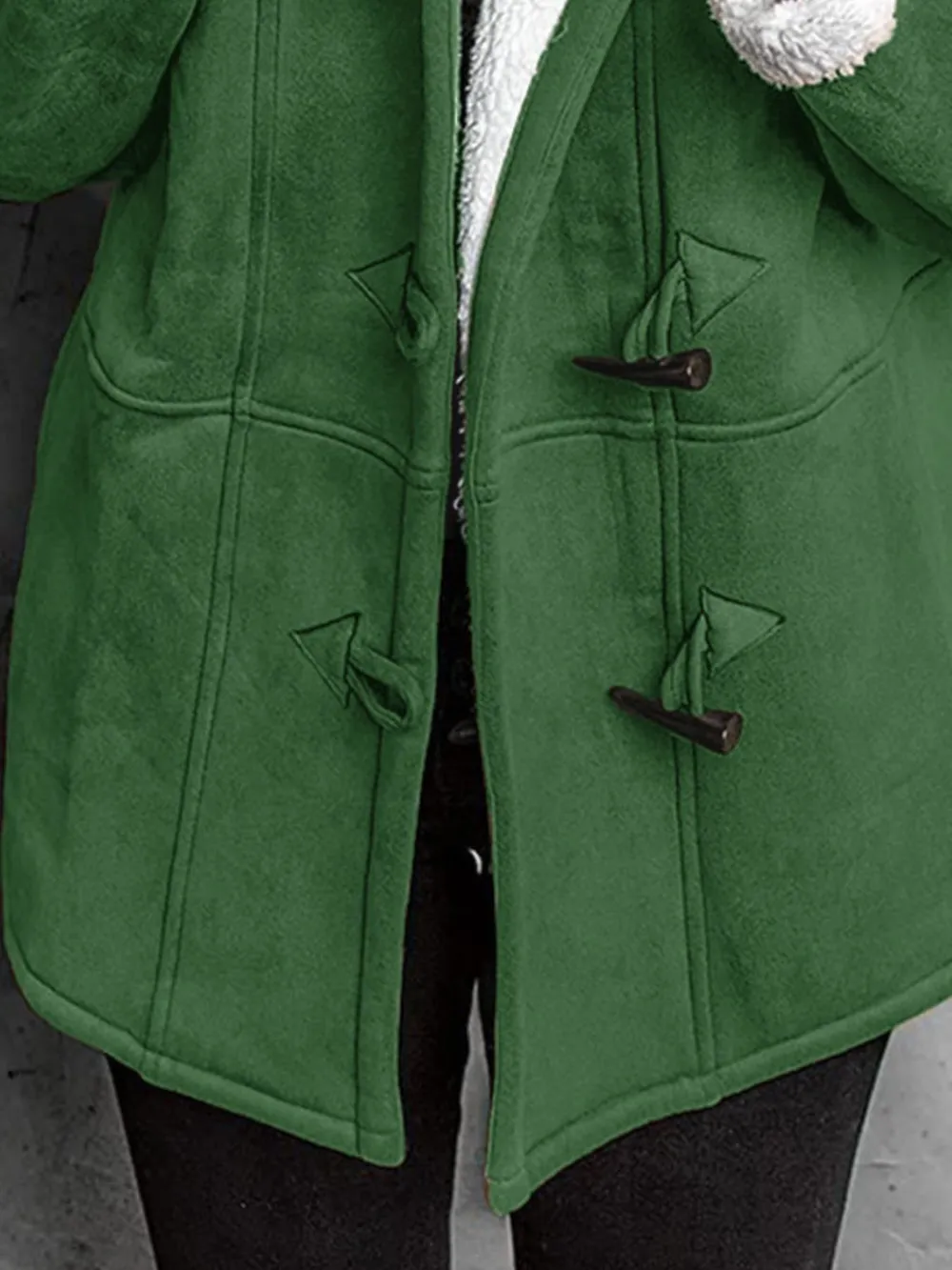 Full Size Cozy Sherpa Lined Toggle Coat with Hood Plus Size, image 2