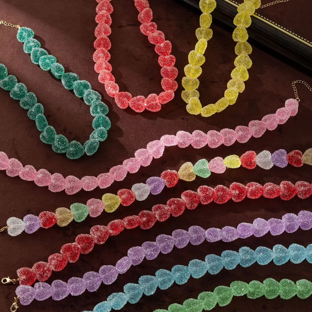 Colorful Resin Heart Necklace, image 10