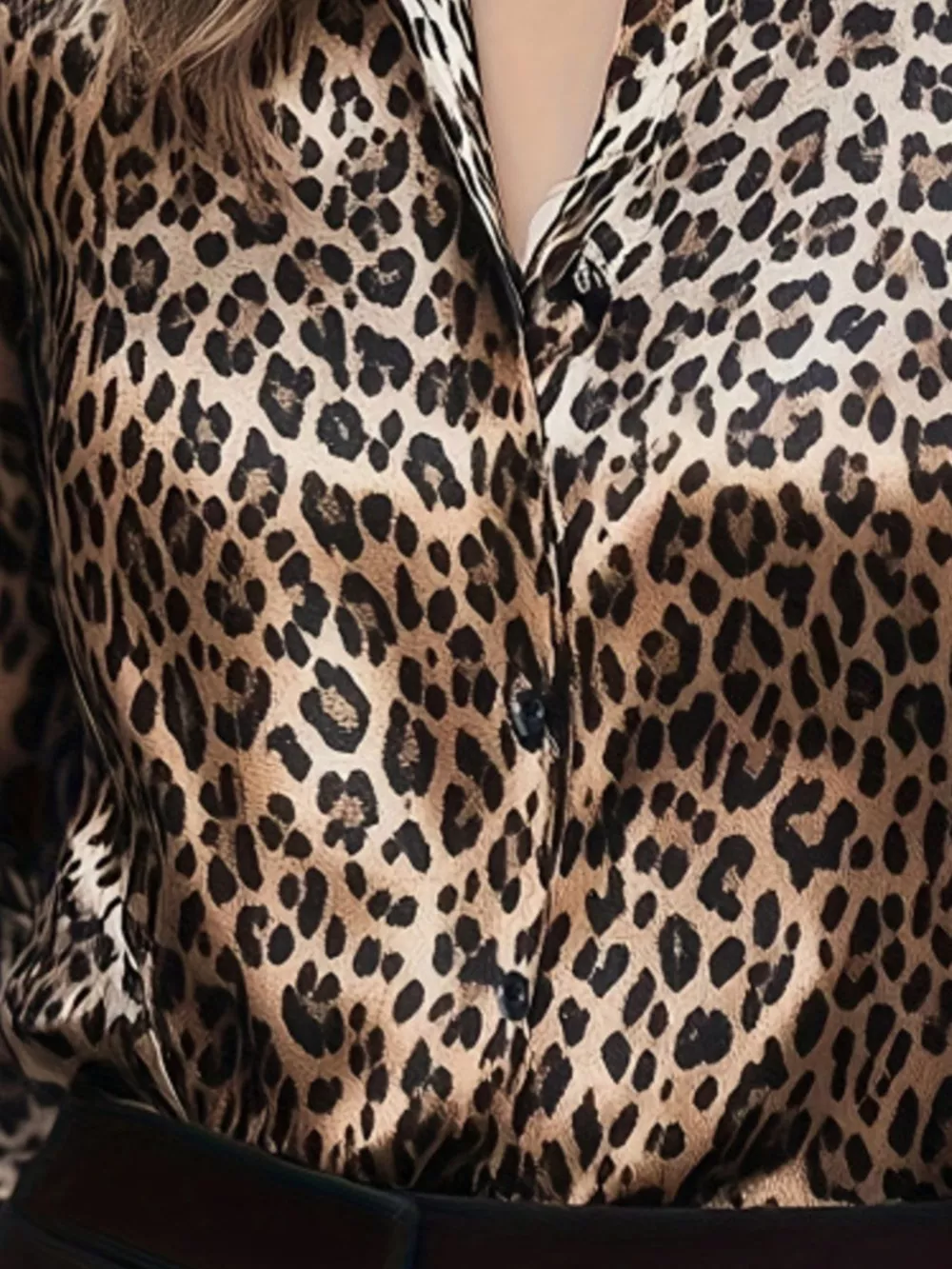 Leopard Button Up Long Sleeve Shirt, image 4