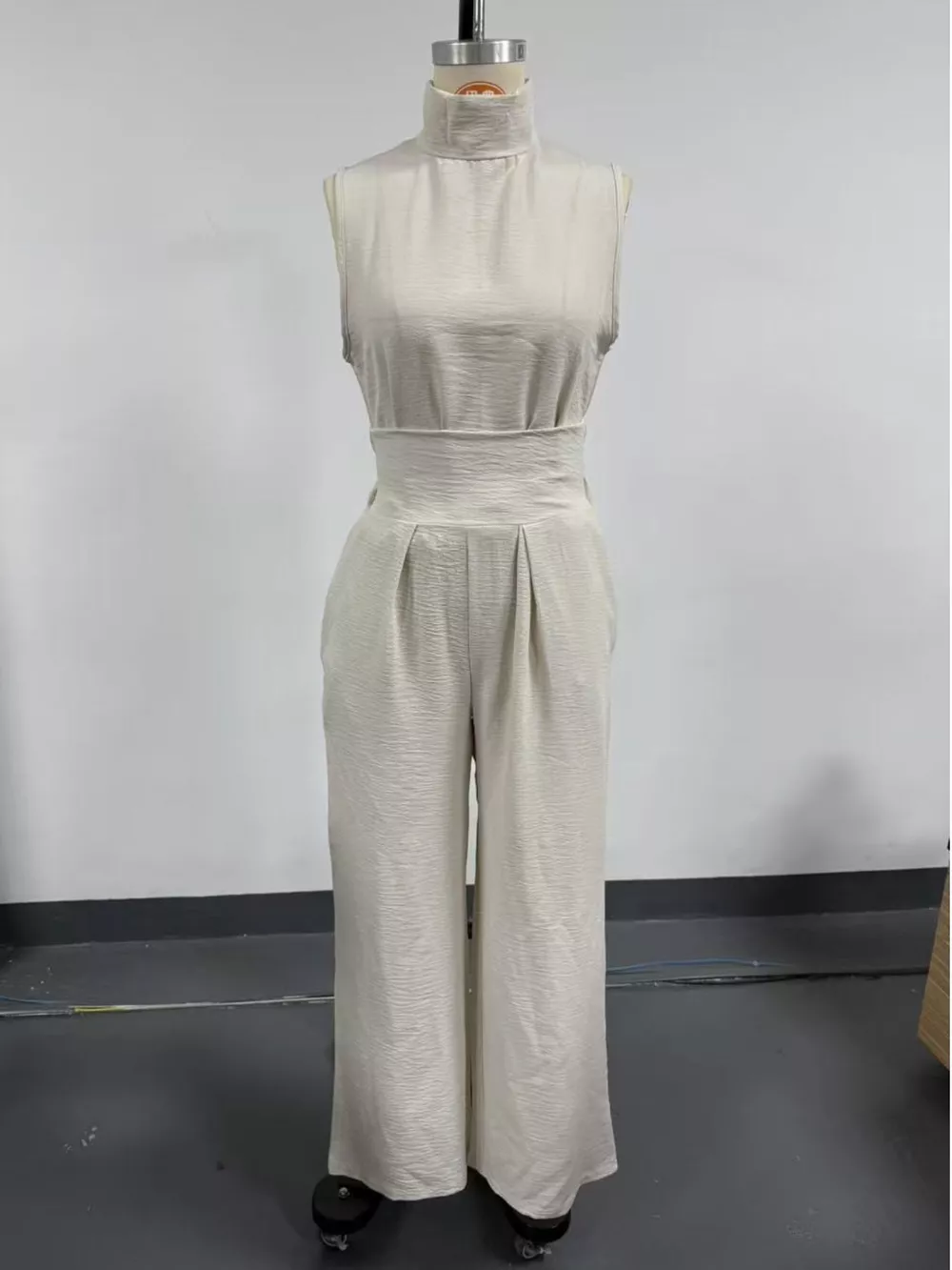 Full Size Sleeveless Wide-Leg Jumpsuit with Smocked Waist Plus Size, image 3