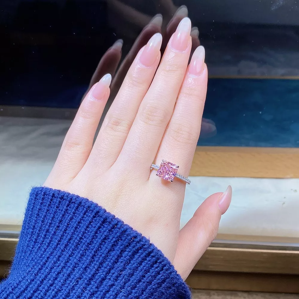 925 Sterling Silver Zircon Square Ring, image 11