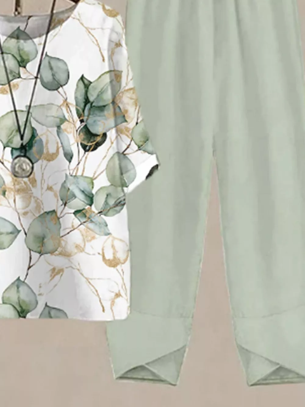 Printed Half Sleeve Top and Pants Set, image 14
