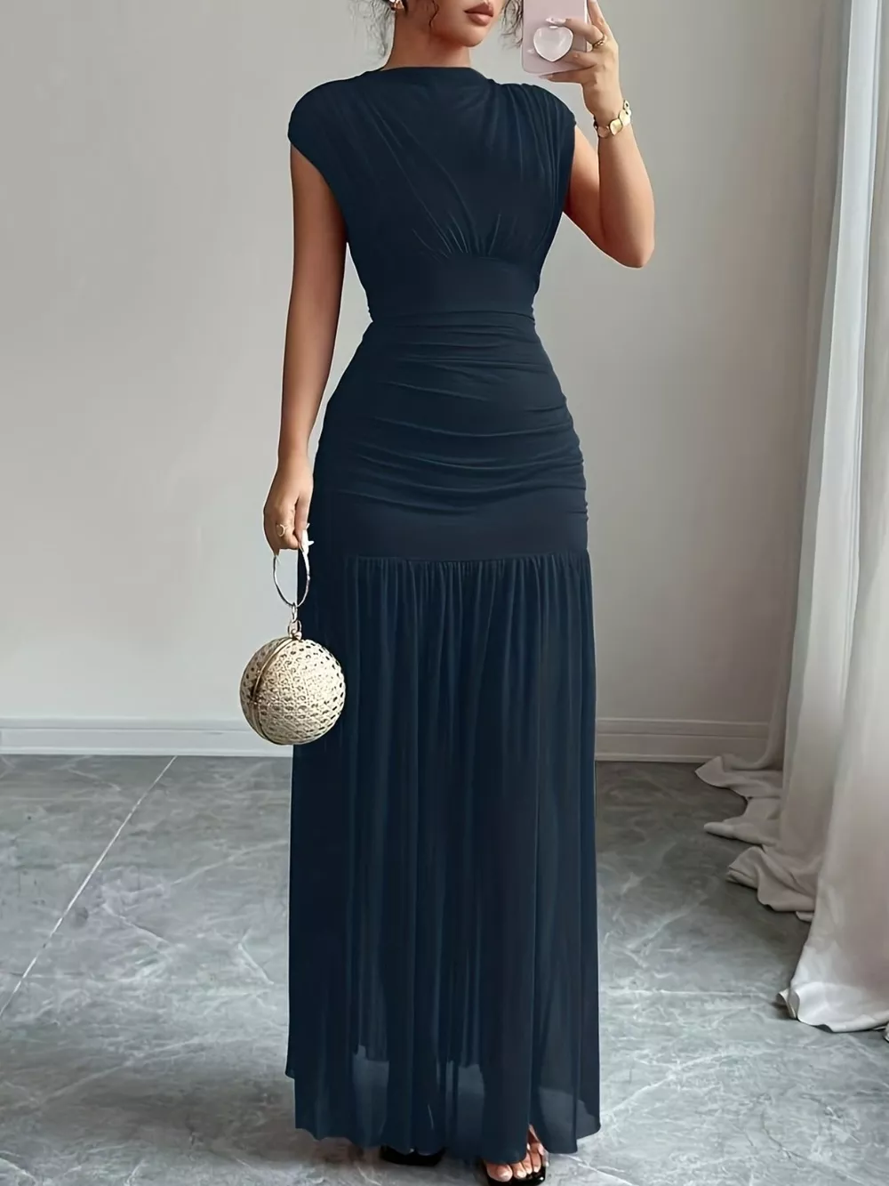 Ruched Bodycon Maxi Dress, image 2
