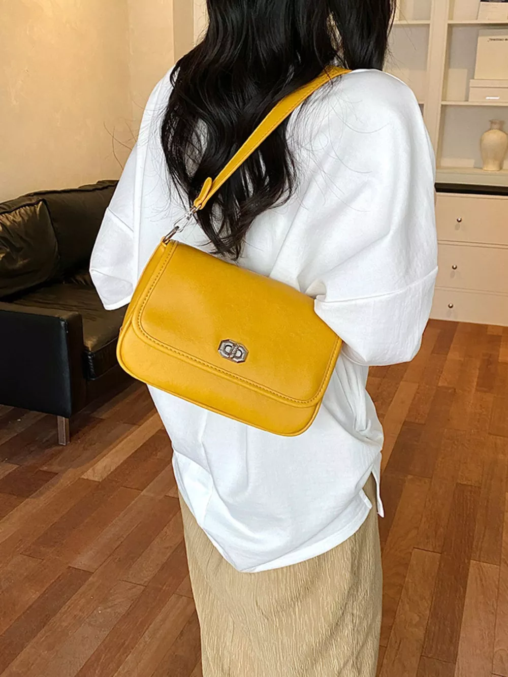 Twist Lock Flap Shoulder Bag, image 10