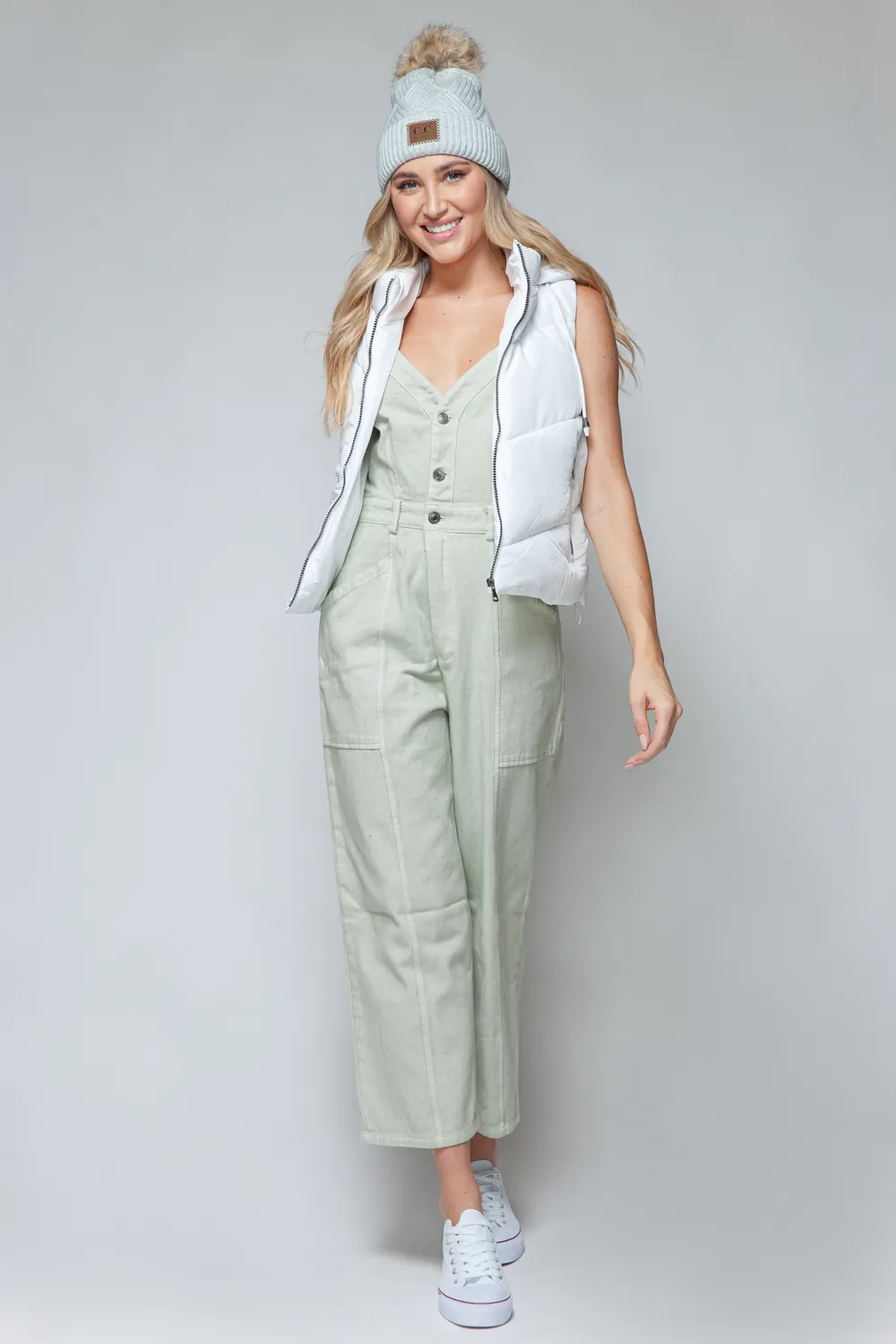 Zip Up Quilted Hooded Vest, image 2