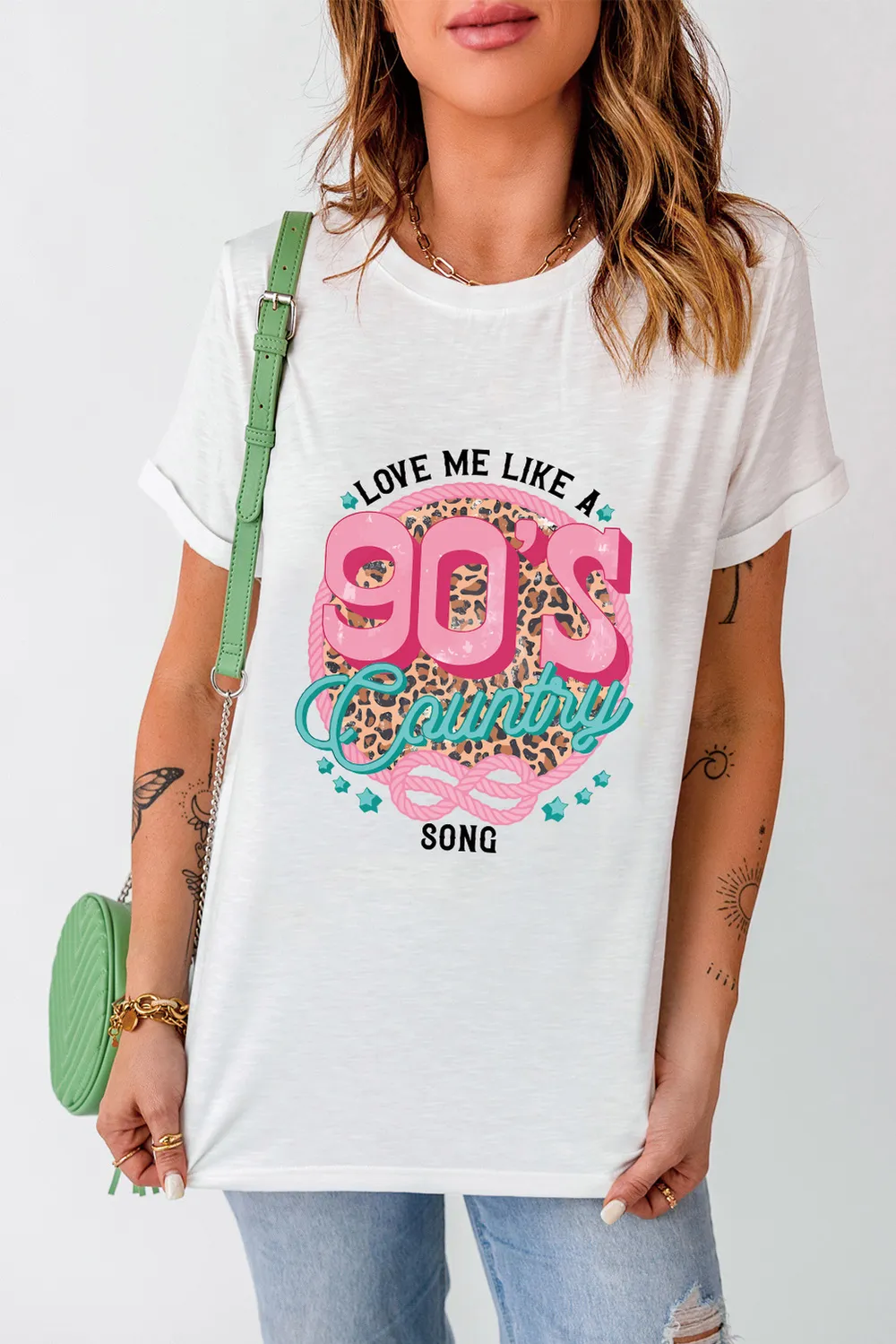 Graphic Round Neck Short Sleeve T-Shirt, image 2