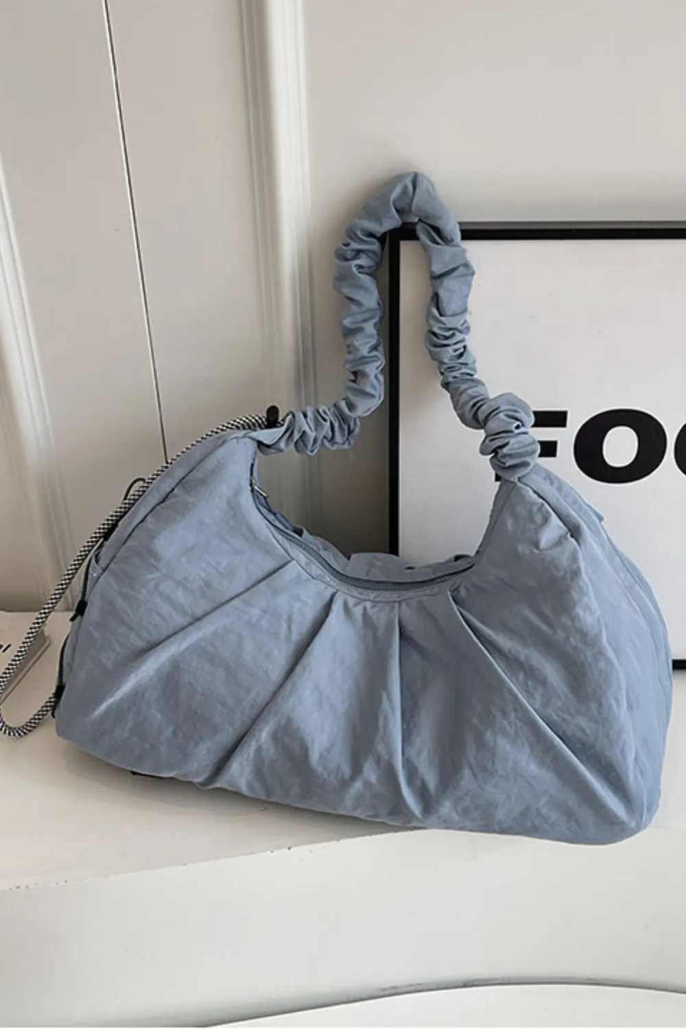 Drawstring Strap Ruched Crossbody Bag, image 12