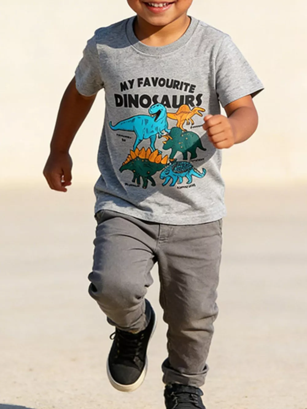 Children's Dinosaur Graphic Round Neck Tee, image 2