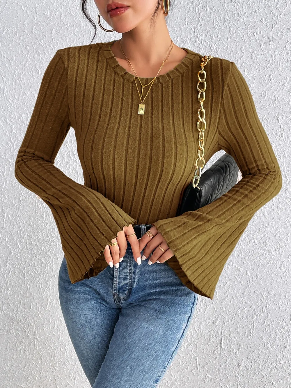 Round Neck Flare Sleeve T-Shirt, image 2