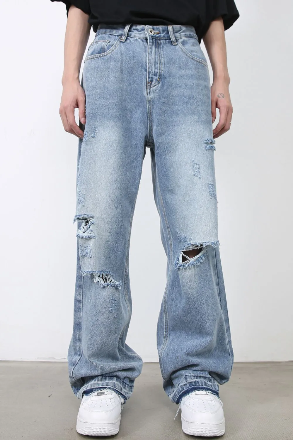 Men's Distressed Baggy Jeans, image 2