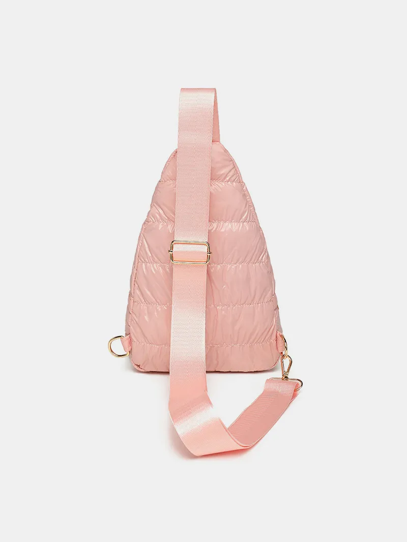 Quilted Adjustable Strap Puffy Sling Bag, image 5