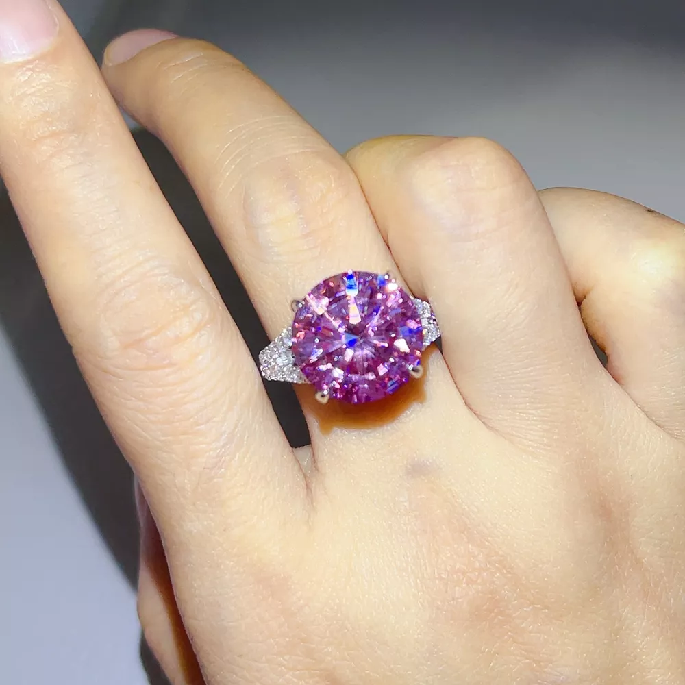 10 Carat Moissanite 925 Sterling Silver Ring, image 4