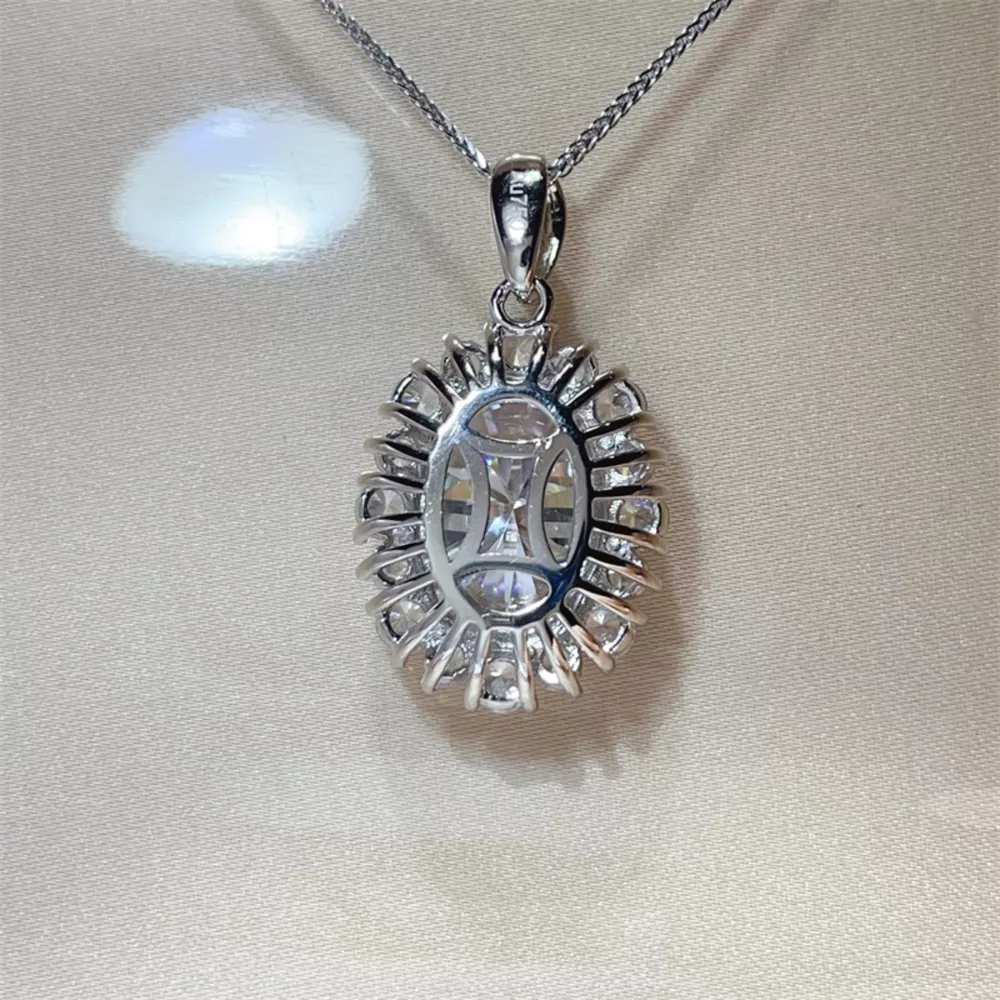 8 Carat Moissanite 925 Sterling Silver Pendant Necklace, image 5