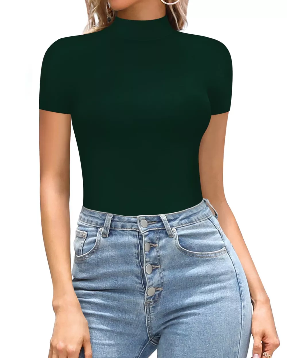 Mock Neck Short Sleeve Bodysuit, image 14