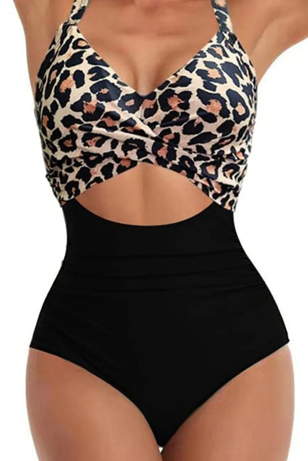 Tied Crisscross Cutout One-Piece Swimwear, image 2