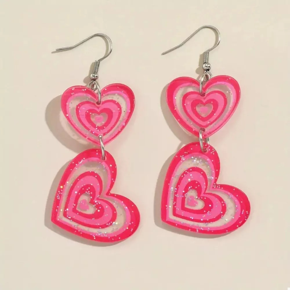 Heart Dangle Earrings, image 3