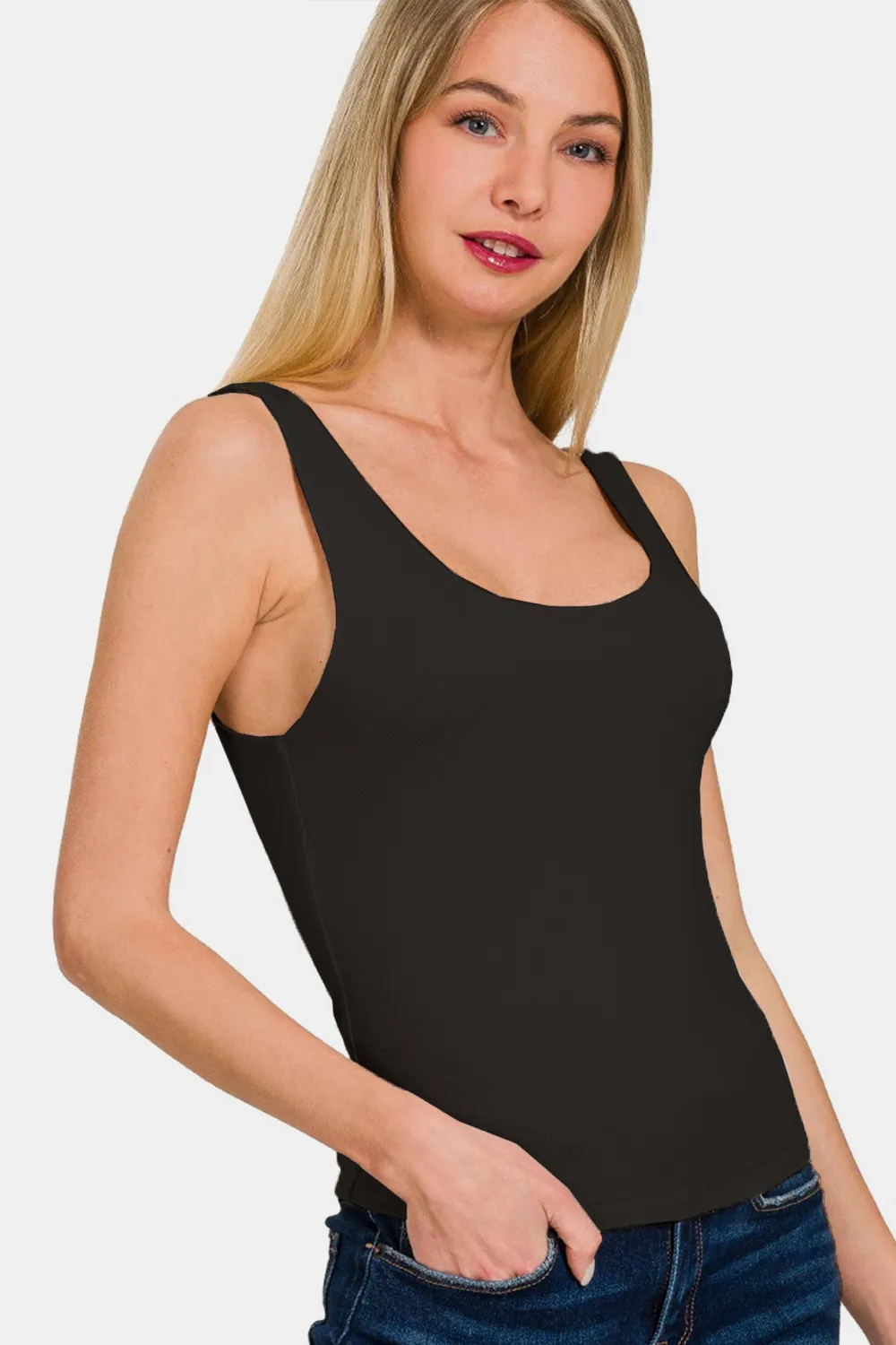 Double Layer Round Neck Tank, image 3