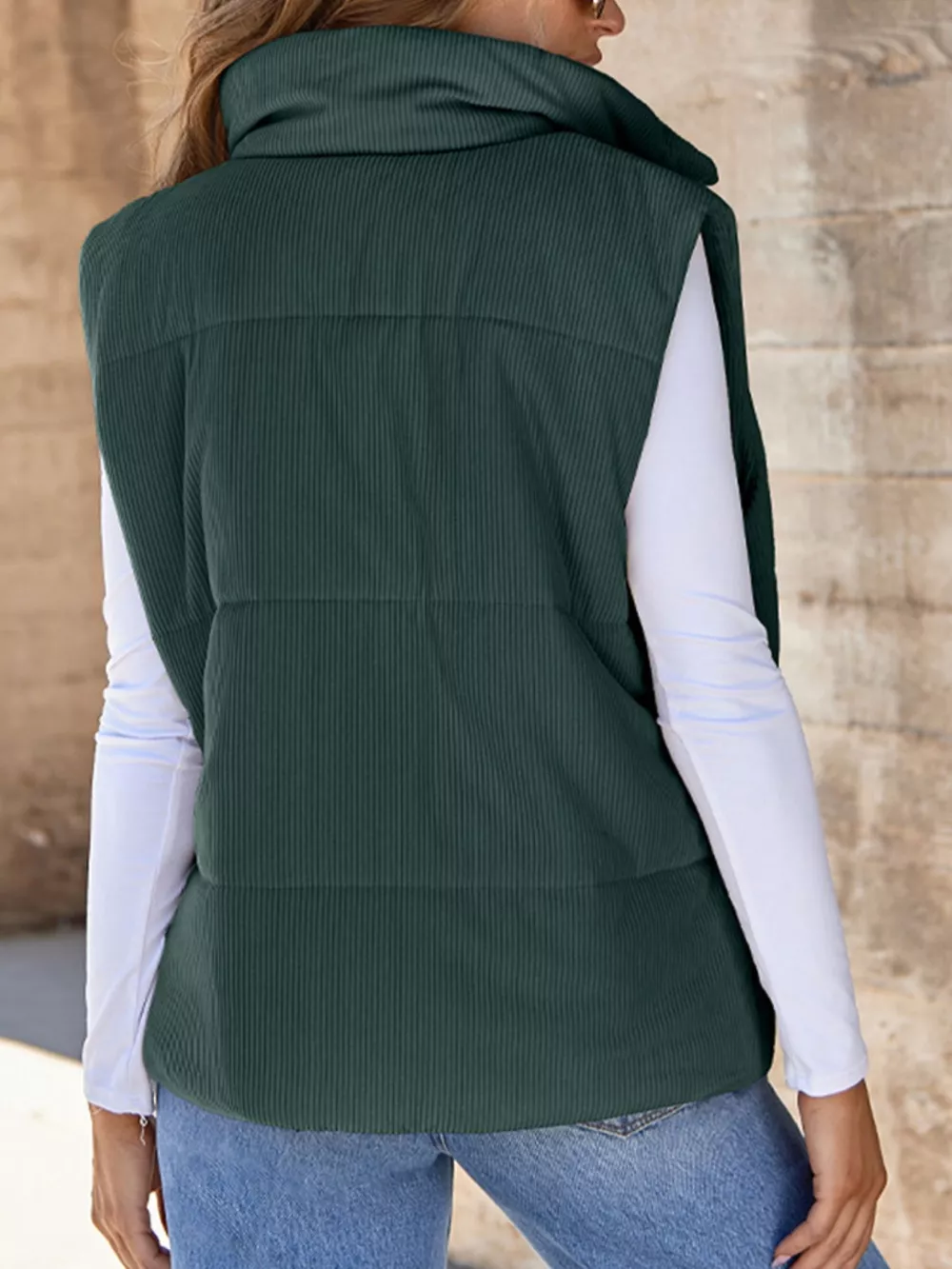 Corduroy Zip Up Vest Coat, image 16