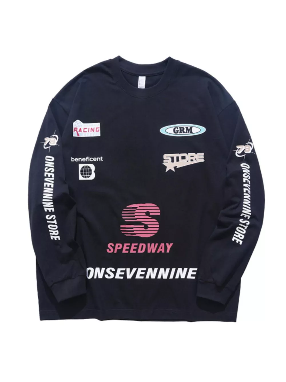 Men's Letter Round Neck Long Sleeve T-Shirt, image 6