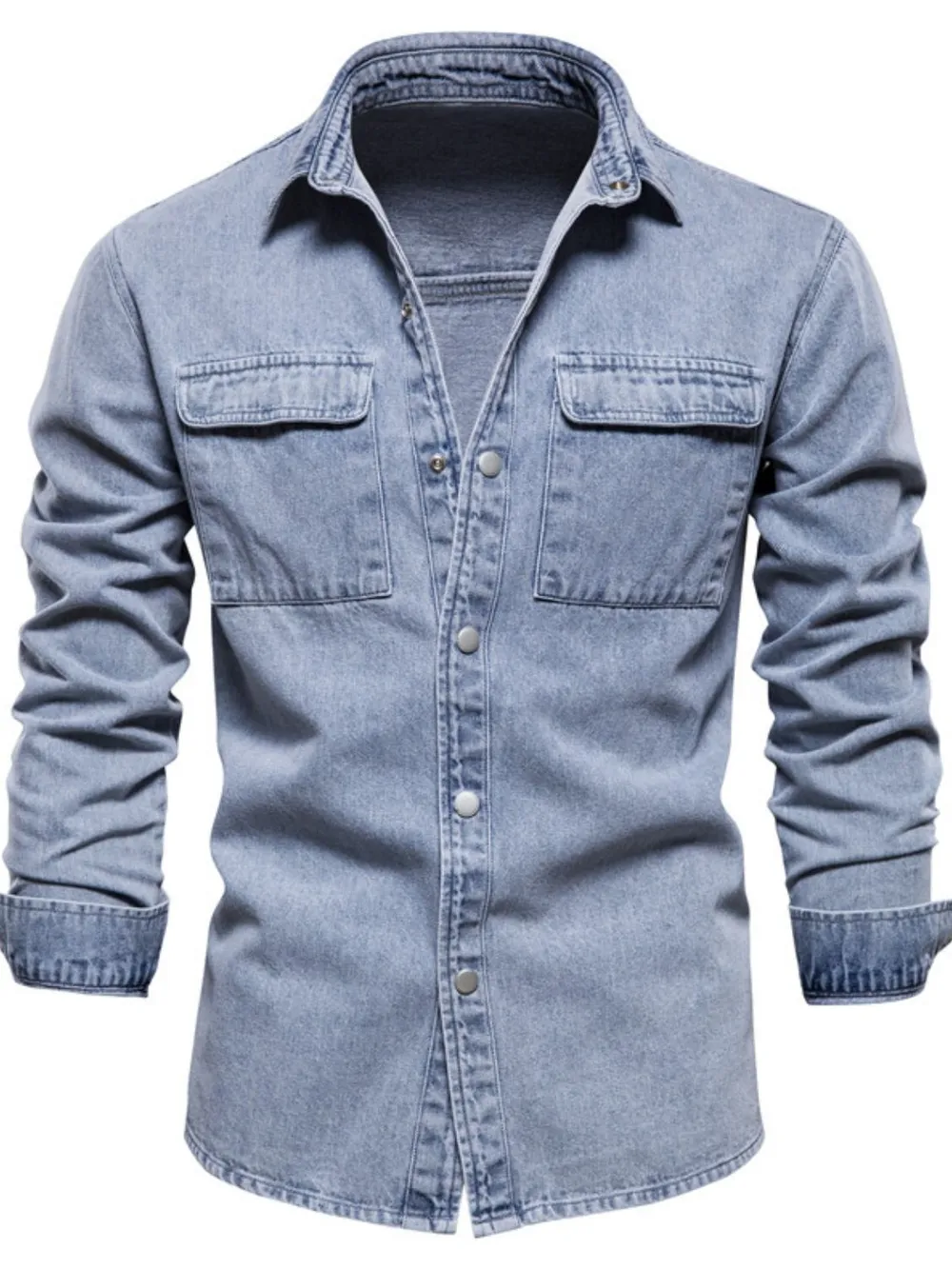 Men's Button Down Chest Pocket Denim Jacket, image 2