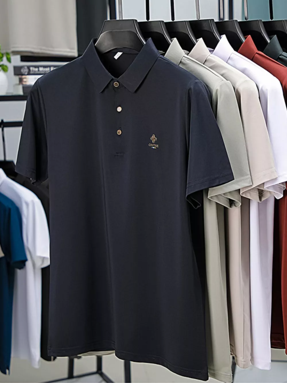 Men's Plus Size Button Detail Short Sleeve Polo, image 5