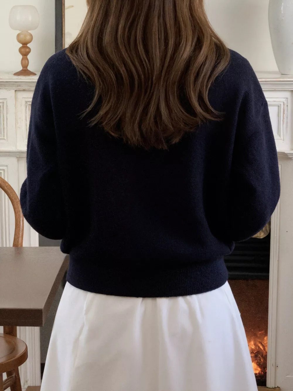 Polo Collar Dropped Shoulder Sweater, image 2